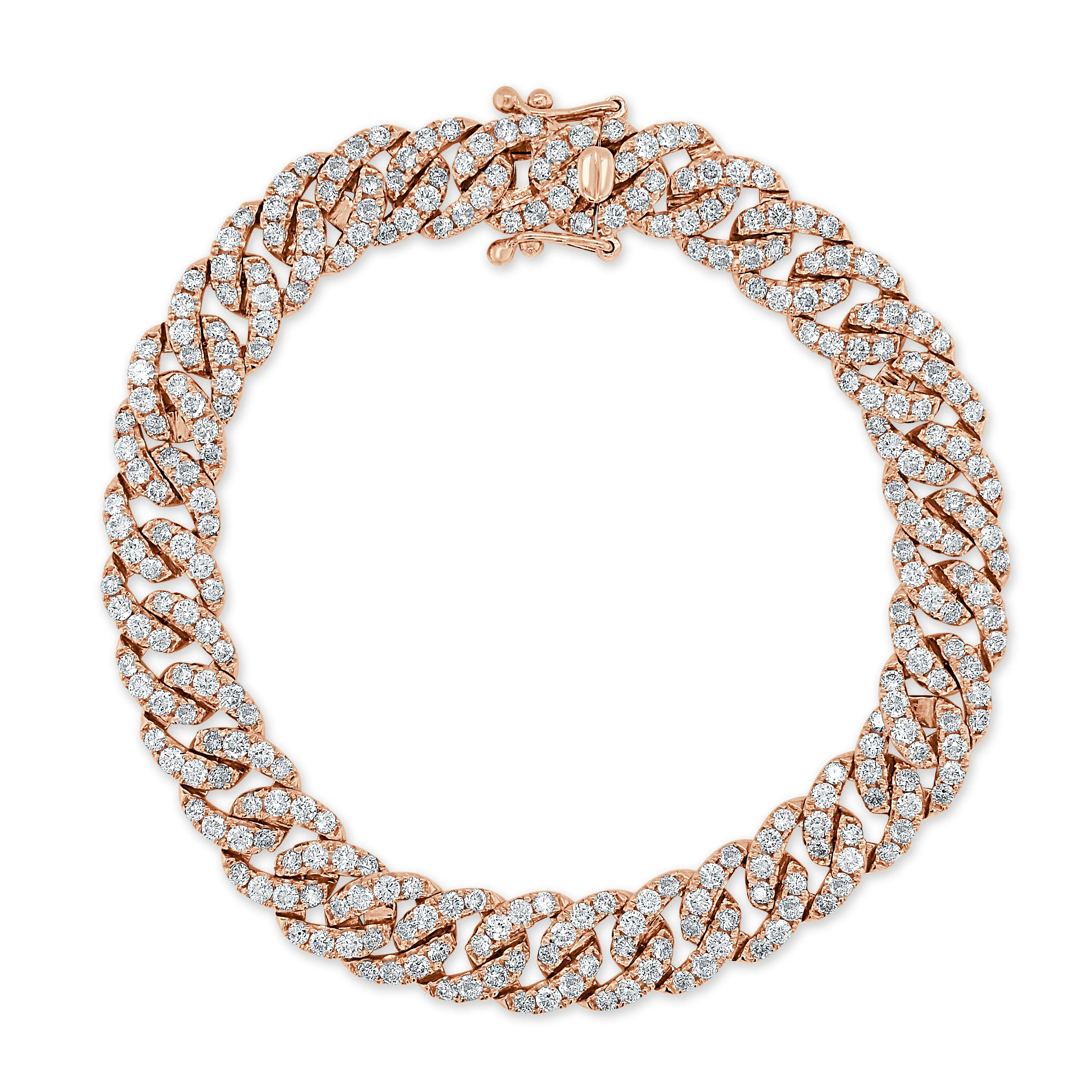14k Gold & Diamond Link Bracelet- 5.16 ct.