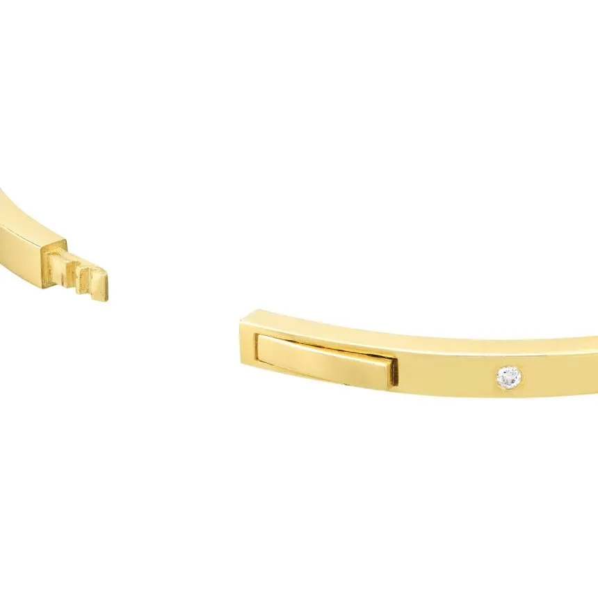 14k Gold Bangle Bracelet with Diamonds