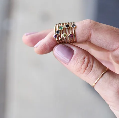 Aquamarine Birthstone Stacking Ring