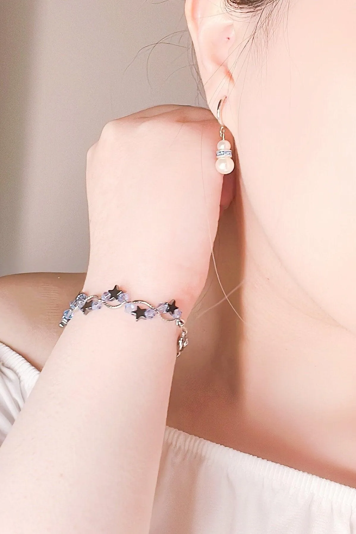 Blue Zircon Star Crystal Bracelet