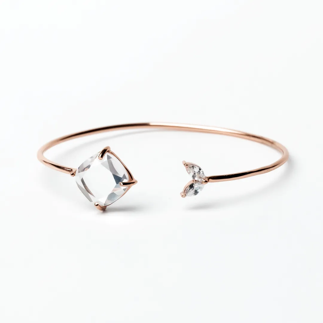 Holy stone Rose 925 Sterling Silver Zircon Adjustable Bracelet